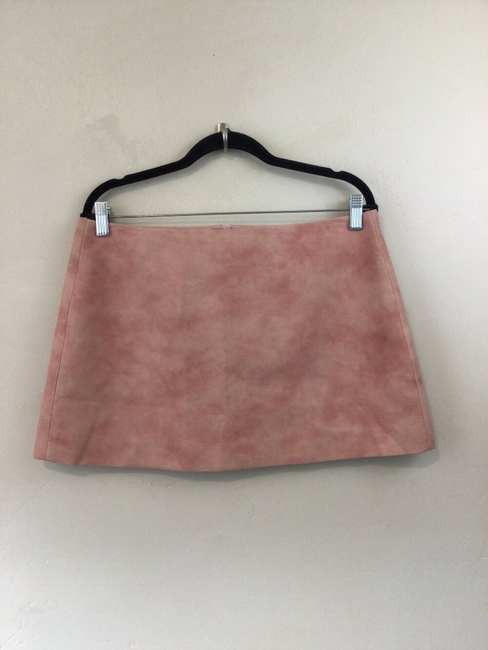 bubish Pink Faux Suede Mini SKirt